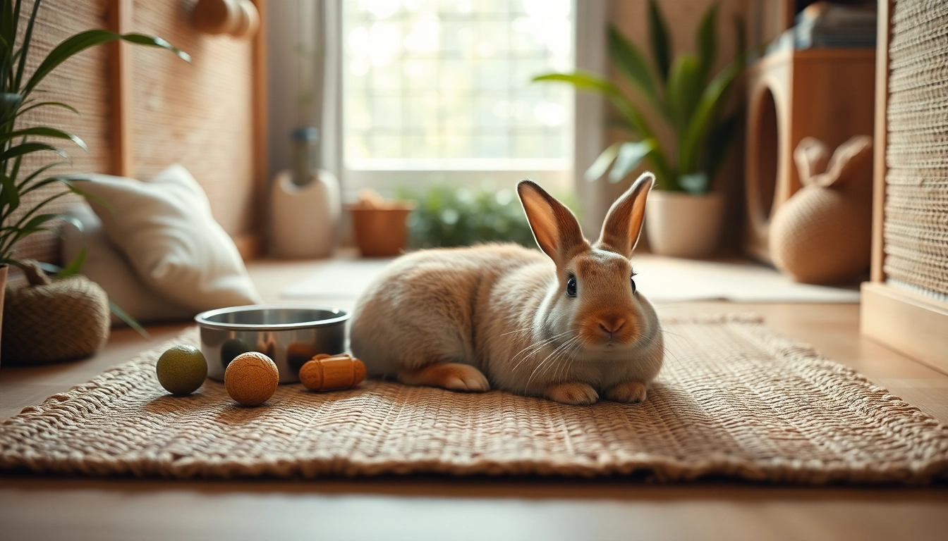 Nagermatte für Kaninchen zeigt eine gemütliche Tierumgebung mit grünem Hintergrund.