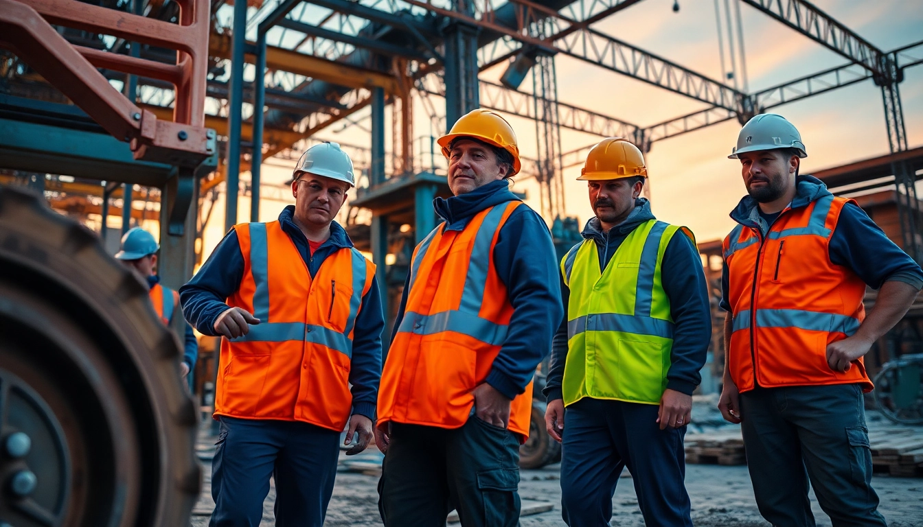 Arbeiter in portwest arbeitskleidung zeigen Schutz und Komfort auf der Baustelle.