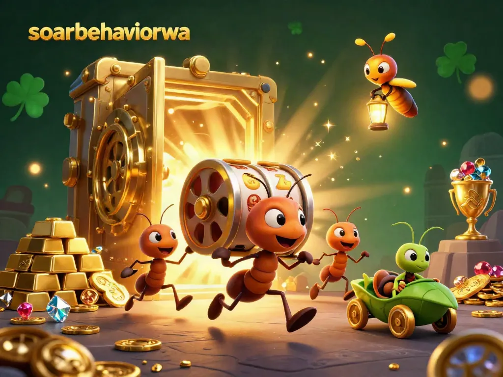 Celebrate big wins with soarbehaviorwa in this vibrant casino heist scene featuring playful characters and glittering treasures.