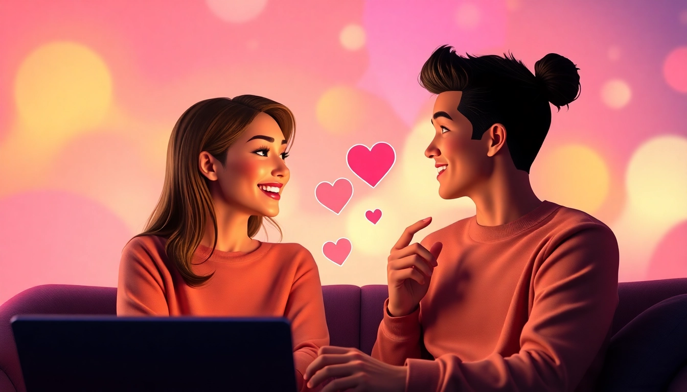 Engaging avatars in a lively ai sexting chat, showcasing connection and digital intimacy.