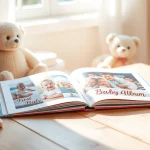 Erleben Sie die Schönheit eines persönlichen Babyalbums mit liebevollen Fotos und süßen Erinnerungen.