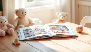 Erleben Sie die Schönheit eines persönlichen Babyalbums mit liebevollen Fotos und süßen Erinnerungen.