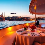 Genießen Sie eine unvergessliche Bosphorus dinner cruise mit Blick auf die historische Skyline Istanbuls.