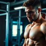 Sustanon 250 kaufen: Athlet bereitet sich intensiv im Fitnessstudio vor.