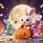 Experience the excitement of online casinos australia with a vibrant lunar scene featuring gambling elements.